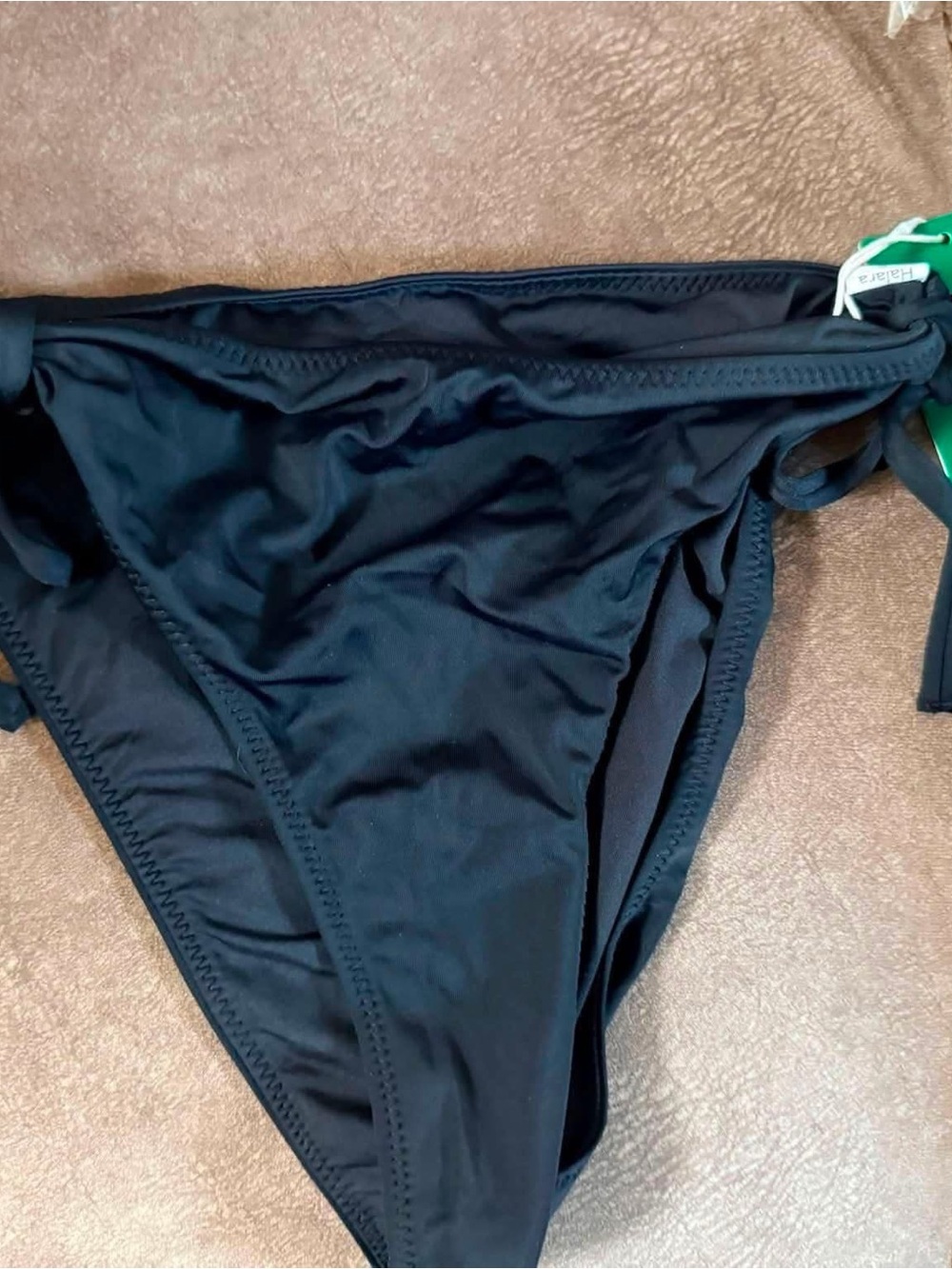 HALARA Black Tie-Side Bikini Bottoms